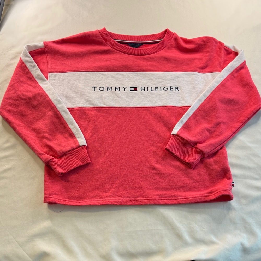 Tommy Hilfiger Kids Pink and White Sweatshirt
